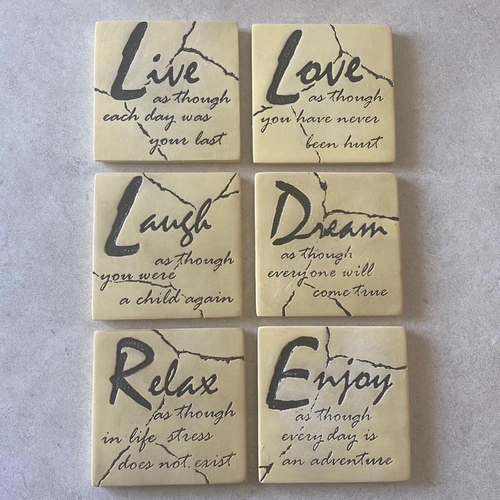 Stone Coasters with Quotes Exc Shape